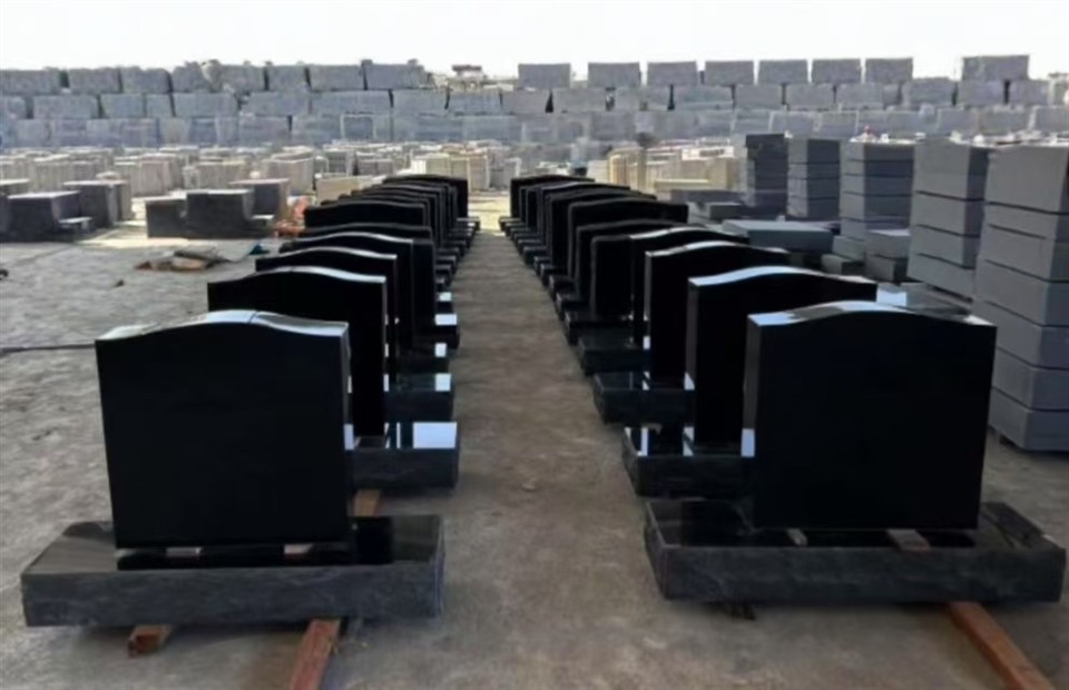 3-Single upright headstones