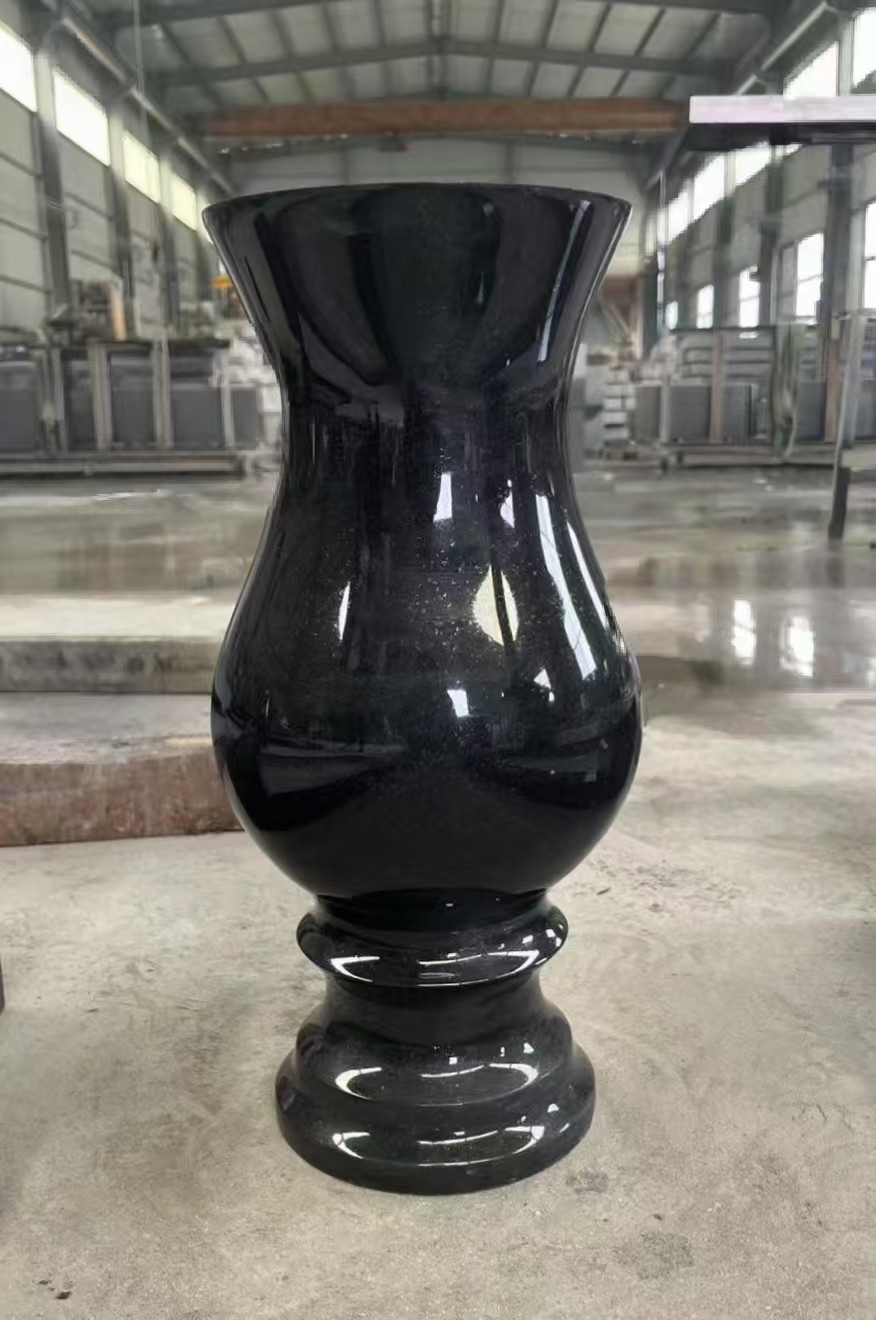 4--Black Granite Vase